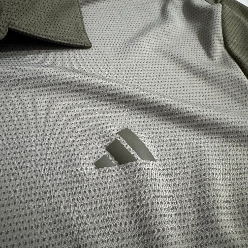 Adidas Polo Shirt Mens XL Green Core Colorblock Performance Lightweight Golf‎